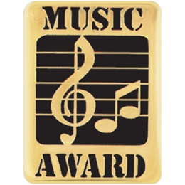 Music Award Pin - Treble Clef and Notes