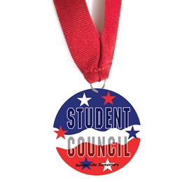 Custom Medallion - Red, White, and Blue Student Council