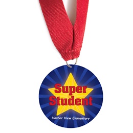 Custom Medallion - Gold Star Super Student