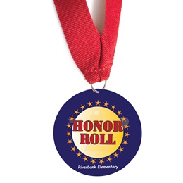 Custom Medallion - Red, Gold, and Blue Honor Roll