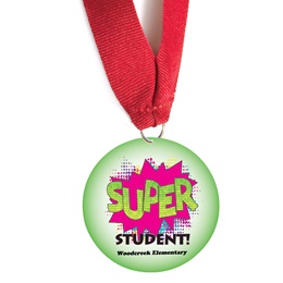 Custom Medallion - Comic Book Super Student