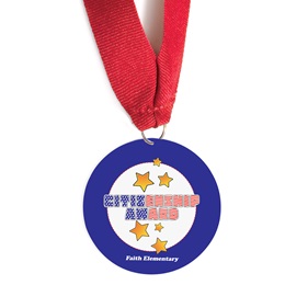 Custom Medallion - Red, White, and Blue Citizenship Award