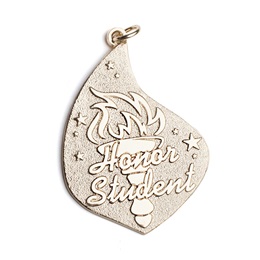 Honor Student Flame-Shaped Medallion