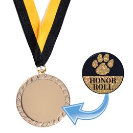 Gold Laurel Design Medallion with Sticker