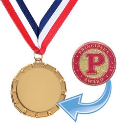 Gold Ribbon Design Medallion with Sticker