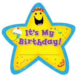 It's My Birthday Star Badge, 36/pkg