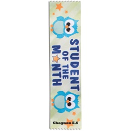 Full-color Custom Ribbon - Student of the Month Owls