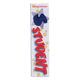 Full-color Custom Ribbon - Blue and Red Star Student