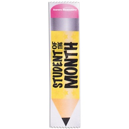Full-color Custom Ribbon - Student of the Month Pencil