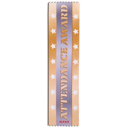 Full-color Custom Ribbon - Gold Attendance Award