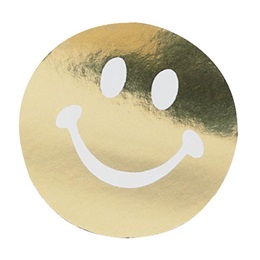Gold Foil Smiley Face Sticker