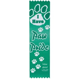 Award Ribbon - Green "I Have Paw Pride"