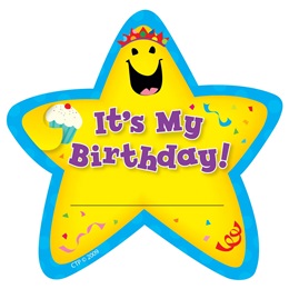 Birthday Star Badges - 36/pkg