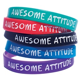 Awesome Attitude Wristband Assortment, 25/pkg