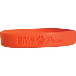 Engraved Silicone Wristband - Orange Paw Power