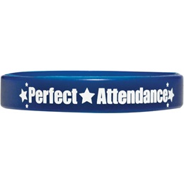 Screen Printed Silicone Wristband - Perfect Attendance