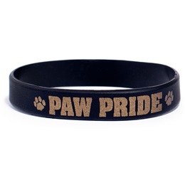 Paw Pride Silicone Wristband - Black and Gold