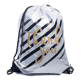 Drawstring Bag - Thank You with Gold Stars