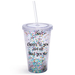 Multi-color Glitter Tumbler - Cheers!