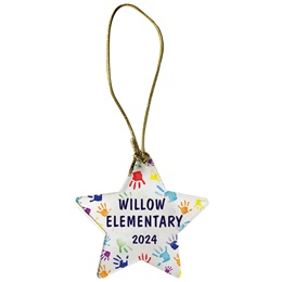 Full-color Custom Star Holiday Ornament - Handprints