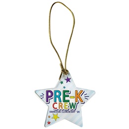 Full-color Custom Star Holiday Ornament - Pre-K Crew