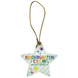 Full-color Custom Star Holiday Ornament - Kindergarten Crew
