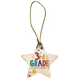 Full-color Custom Star Holiday Ornament - 3rd Grade