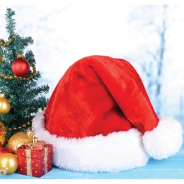 Plush Santa Hat - Embroidered