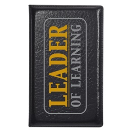 Leather Padfolio with Sticky Notes - Leader of Learning