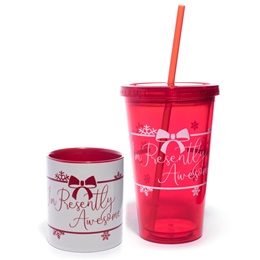 Mug and Tumbler Gift Set - I'm Presently Awesome