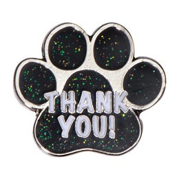 Appreciation Award Pin -  "Thank You" Black Paw
