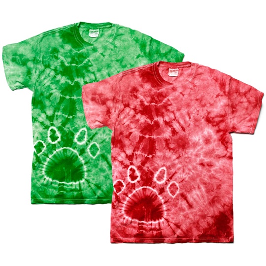 Youth Size Small. Paw Print Tie Dye Tee Shirt