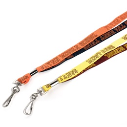 Custom Two-tone Crimped Lanyard with Screened Imprint