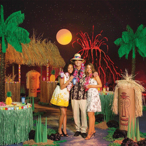 tropical themed dance decor